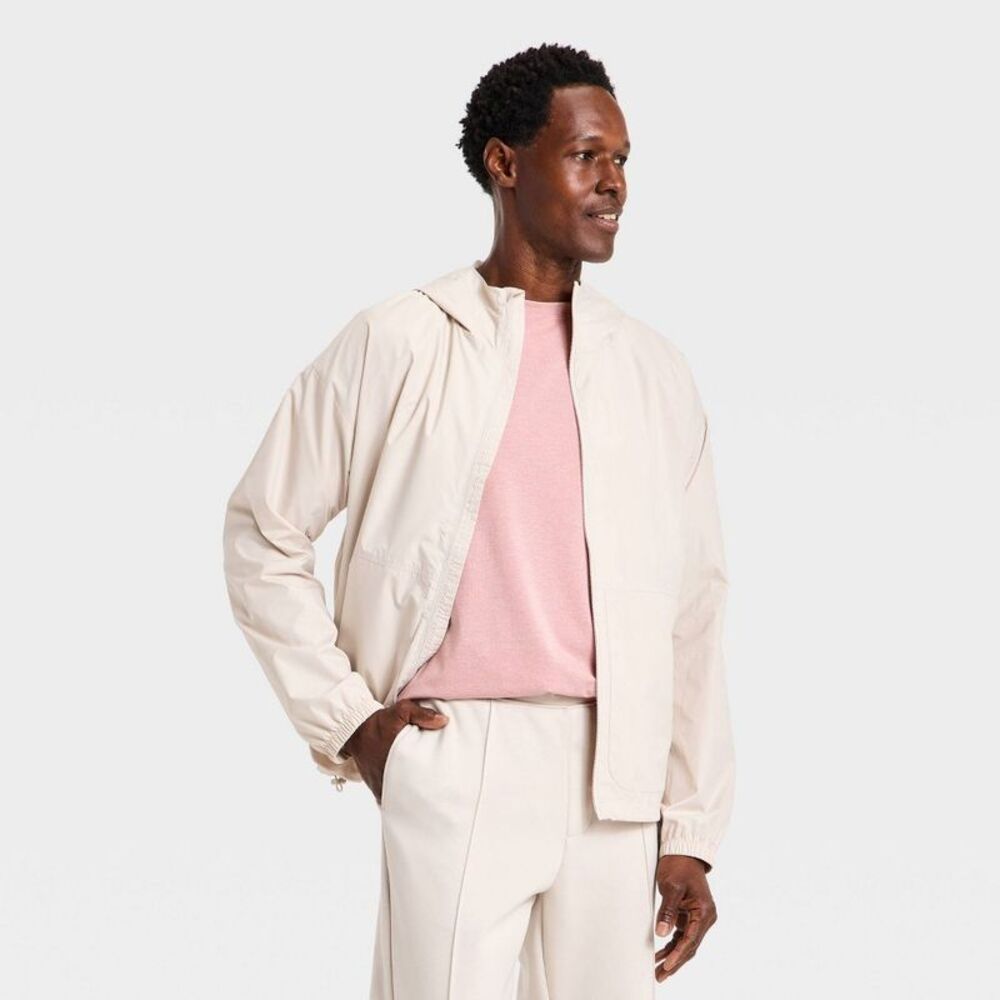 Men's Windbreaker Jacket - All In Motion Beige L